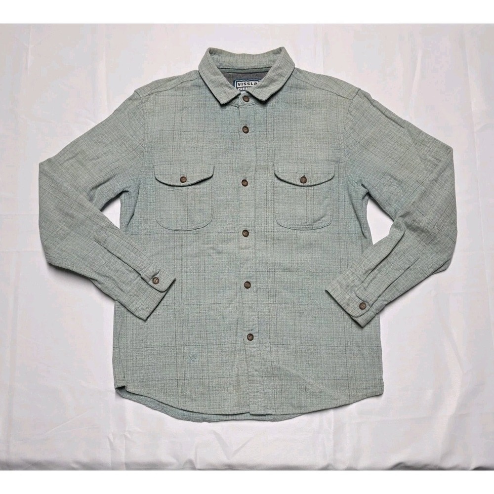 Vissla Creators Innovators Flannel Shirt Organic Cotton-Size Medium Green